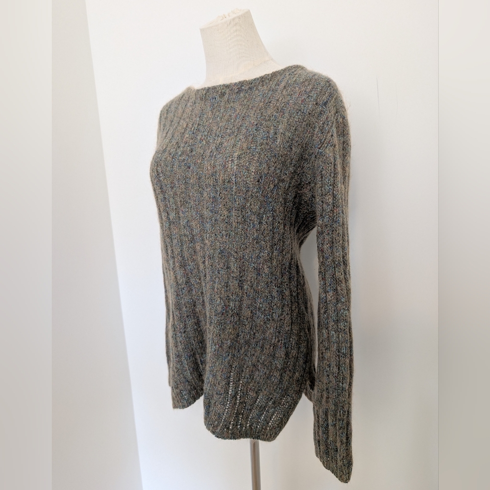 Vintage Green Speckled Mohair Blend Sweater